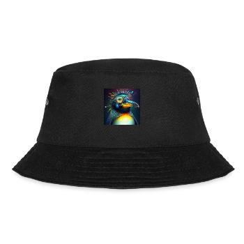 Colored penguin with glasses, unique design - Bucket Hat - black - Front - Lela (165cm)
