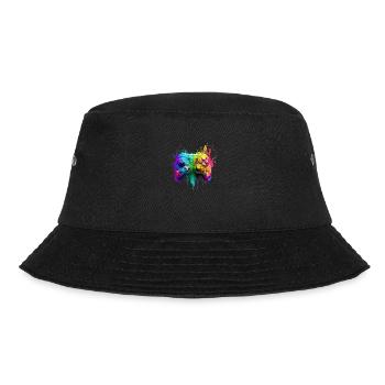 Neon Gaming Controller / Kontroller - Bucket Hat - Schwarz - Vorne - Lela (165cm)