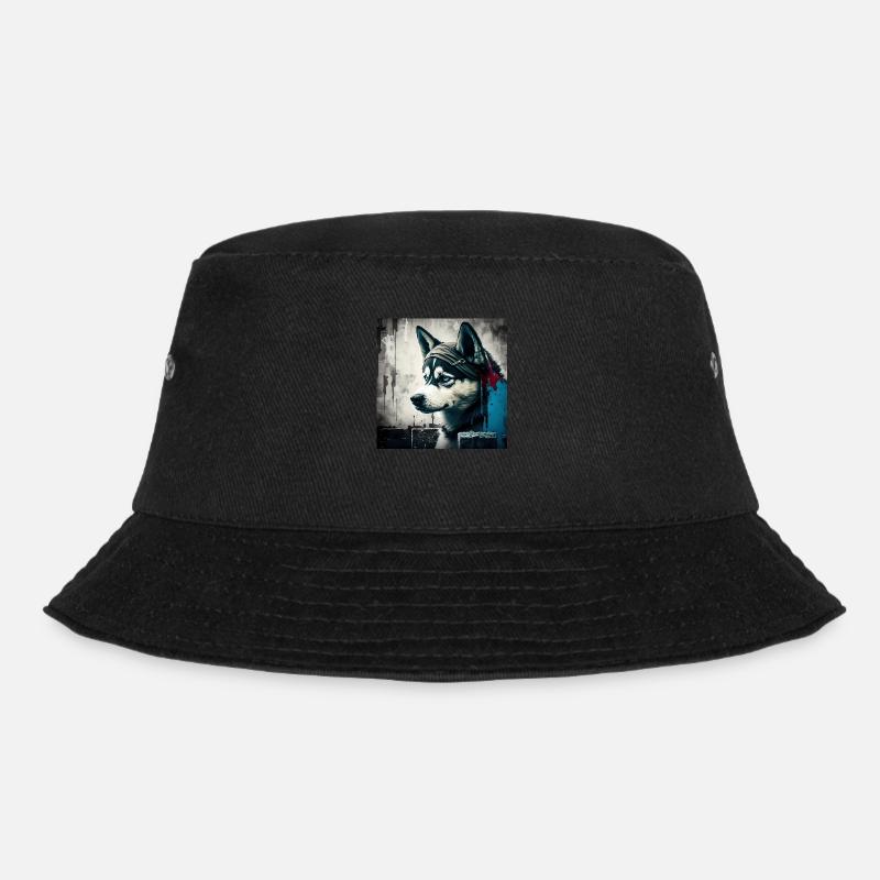 Husky mit blauen Augen - Bucket Hat - Schwarz
