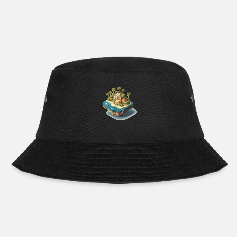 Insel 3D Geschenk - Bucket Hat - Schwarz