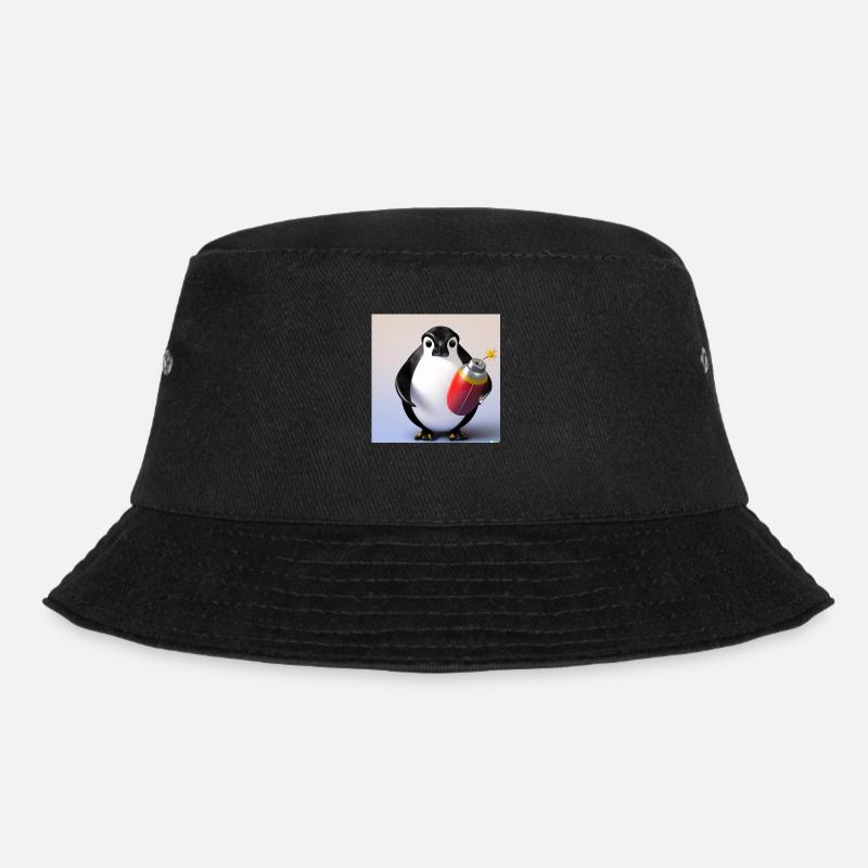 Pinguin-Bombe - Bucket Hat - Schwarz