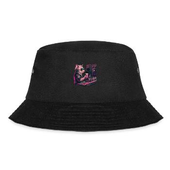 Cooles Dj Schwein mit Bier - Bucket Hat - Schwarz - Vorne - Lela (165cm)