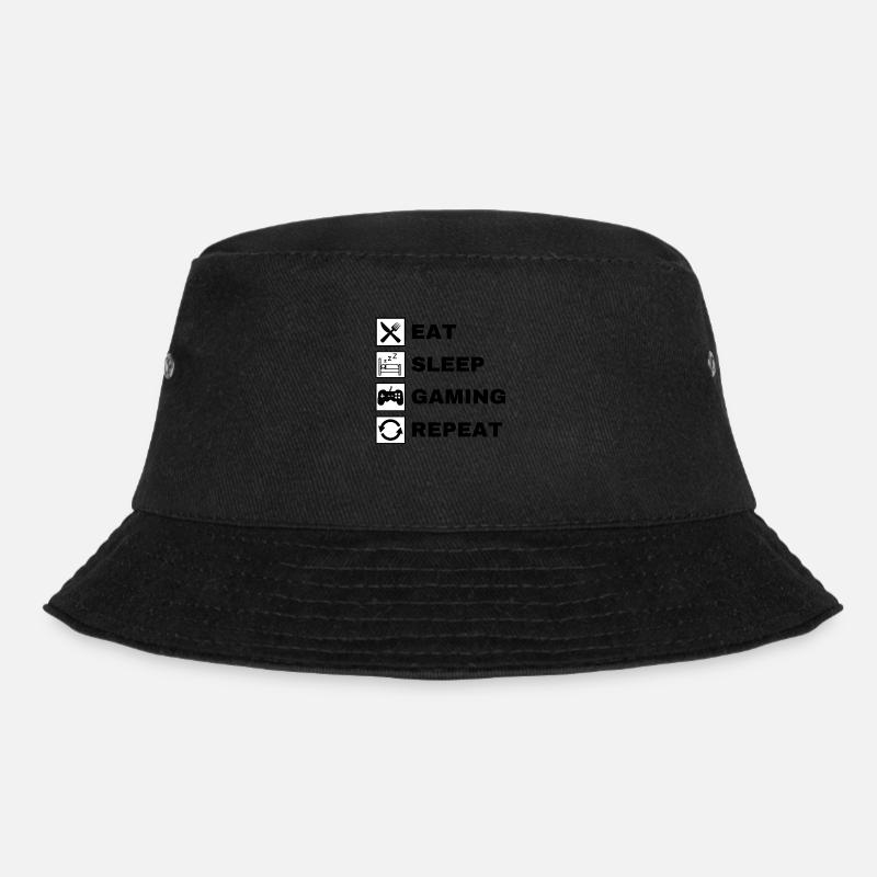 Eat Sleep Gaming Repeat - Bucket Hat - black