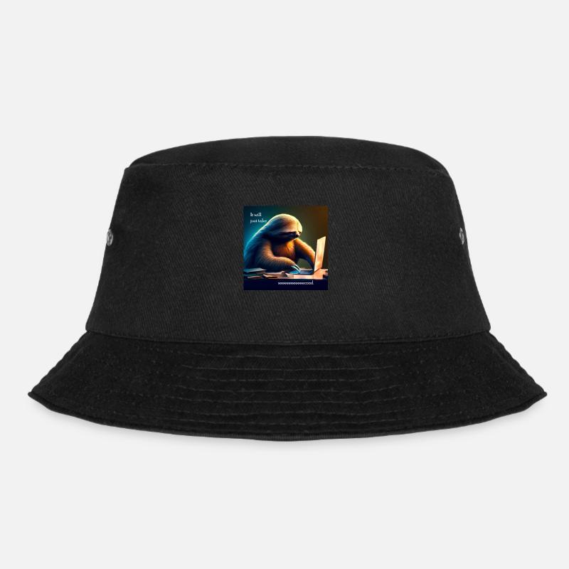 Sloth working in IT - Bucket Hat - Schwarz