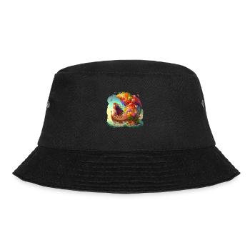 Mermaid in the fruit boat gift - Bucket Hat - black - Front - Lela (165cm)