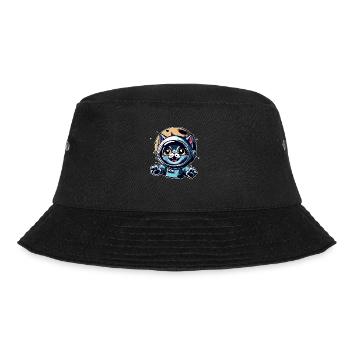 Space Cat to Moon - Bucket Hat - black - Front - Lela (165cm)