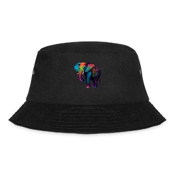 Colorful elephant - Bucket Hat - black - Front - Lela (165cm)