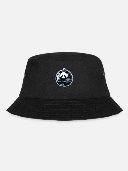 Panda Astronaut futuristic - Bucket Hat - black