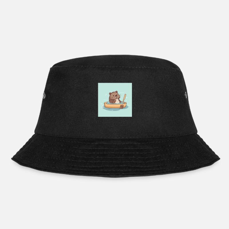 Süßer Biber in der Badewanne - Bucket Hat - Schwarz