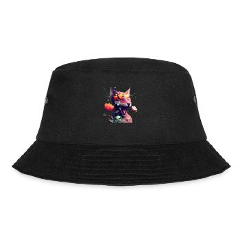 Frühling Fuchs und Blumen - Bucket Hat - Schwarz - Vorne - Lela (165cm)