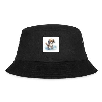Happy dog playing in a rain puddle - Bucket Hat - black - Front - Lela (165cm)