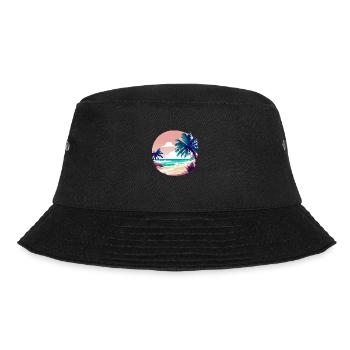 Sommerurlaub Palme Insel Strand Sonne Palmen - Bucket Hat - Schwarz - Vorne - Lela (165cm)