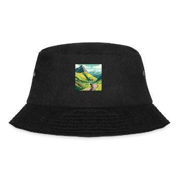Road cyclist climbs mountain in France Alps - Bucket Hat - black - Front - Lela (165cm)