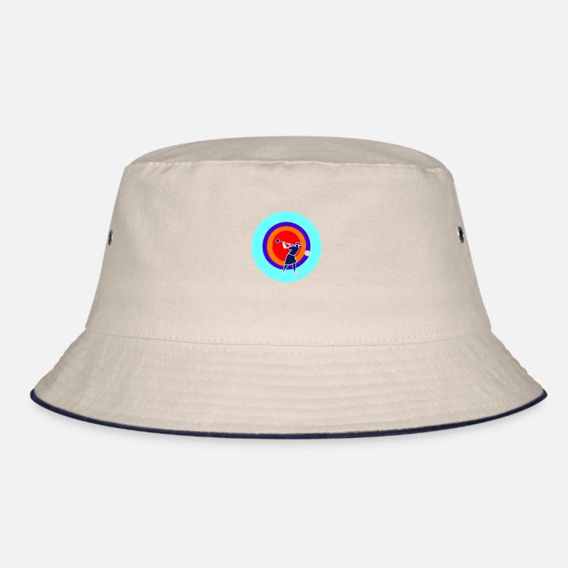 Retro Golflady in a circle Multicolor Bucket Hat
