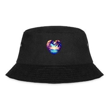 Summer Vacation Palm Island Sun Palm Beach - Bucket Hat - black - Front - Lela (165cm)