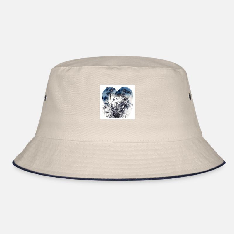Wald mit Palmen in Herzform Bucket Hat
