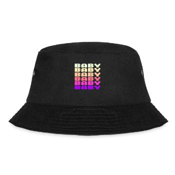 BABY Schriftzug Retro Gaming 8bit - Bucket Hat - Schwarz - Vorne - Lela (165cm)