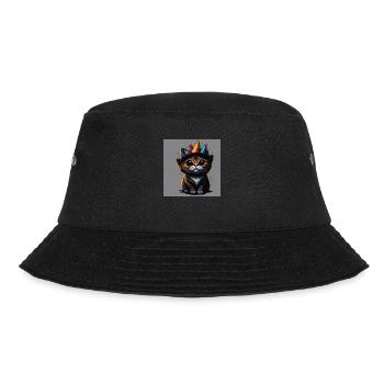 Chat avec chapeau d’anniversaire - Bob - noir - Devant - Lela (165cm)