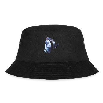 Retro-Mode Vintage coole 80er Jahre Frau Mädchen Pop Art - Bucket Hat - Schwarz - Vorne - Lela (165cm)