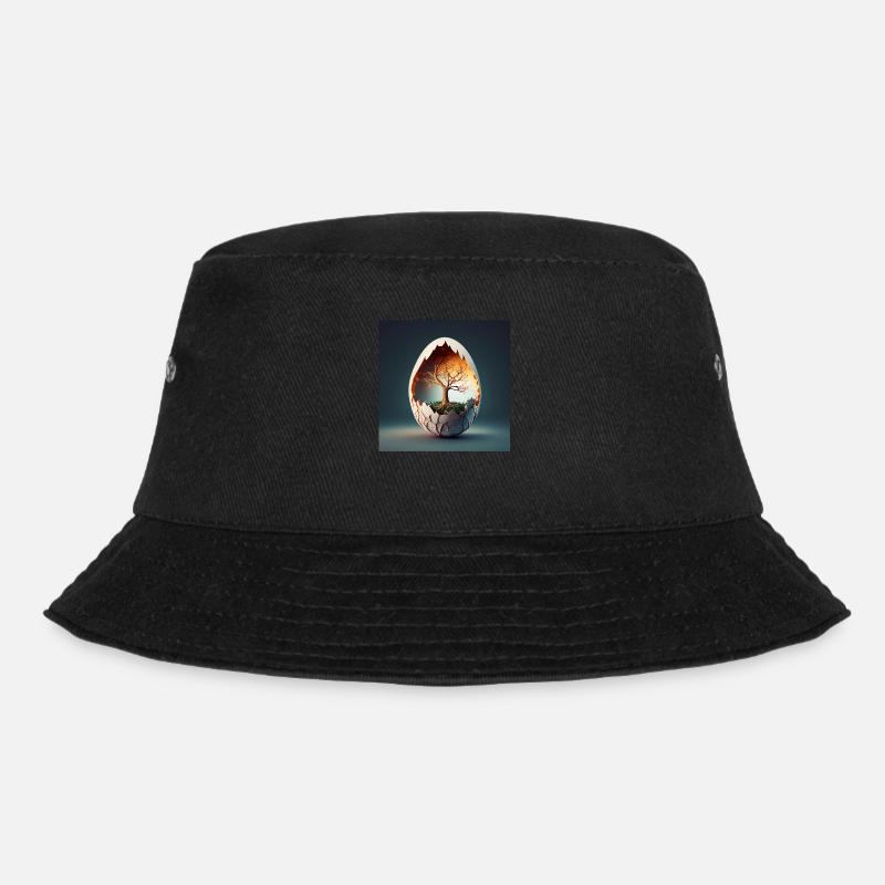 Tree in egg - Bucket Hat - black