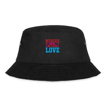 Nurses heal with love - Bucket Hat - black - Front - Lela (165cm)