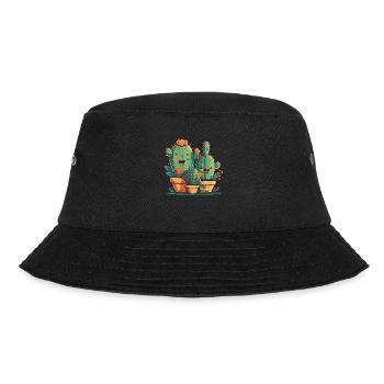Glückliche Kakteen - Bucket Hat - Schwarz - Vorne - Lela (165cm)