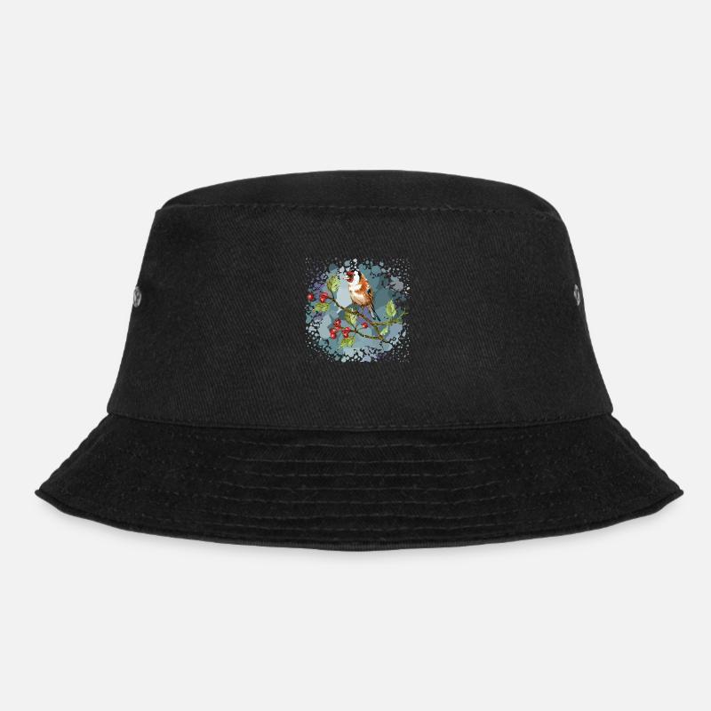 Bunter Vogel - Bucket Hat - Schwarz