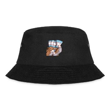 PillowG1rl Emote mit Transflagge - Bucket Hat - Schwarz - Vorne - Lela (165cm)