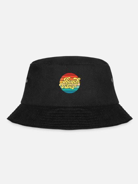 Retro Styled Summer Beach Vibes Design - Bucket Hat - black