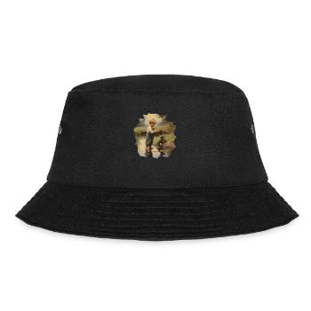Boy fishing with dog gift - Bucket Hat - black - Front - Lela (165cm)