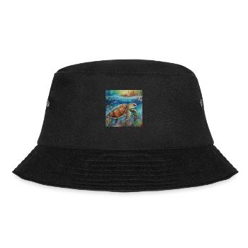 Modern Colourful Turtle Wall Art - Bucket Hat - black - Front - Lela (165cm)