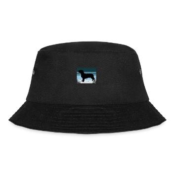 Basset Fauve De Bretagne Hund Silhouette Retro Sonne - Bucket Hat - Schwarz - Vorne - Lela (165cm)