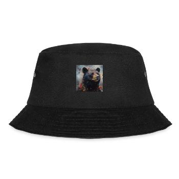 Modern & Colourful Black Bear Wall Art by Bodhi - Bucket Hat - black - Front - Lela (165cm)