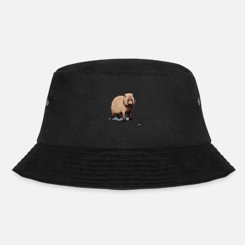 Wasserschwein - Süßes, knuffiges Tier - Bucket Hat - Schwarz