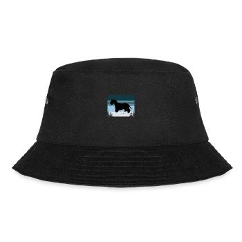 Cesky Terrier Hundeliebhaber Silhouette Vintage Sonnenuntergang - Bucket Hat - Schwarz - Vorne - Lela (165cm)