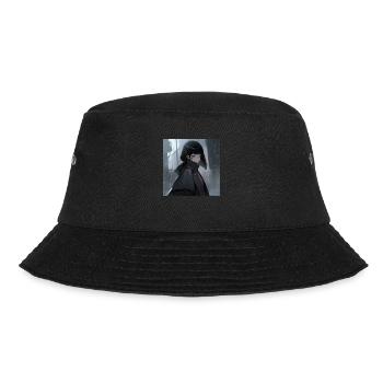 Neon Nocturne: Von Blade Runner inspiriertes Anime-Mädchen - Bucket Hat - Schwarz - Vorne - Lela (165cm)