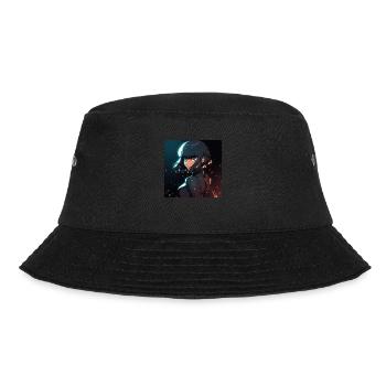 Cybernetic Enigma: Mysterious Anime-Style Woman - Bucket Hat - black - Front - Lela (165cm)