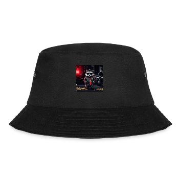 Gangster Waschbär - Bucket Hat - Schwarz - Vorne - Lela (165cm)