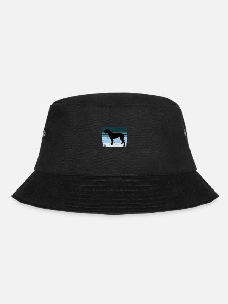 Irischer Wolfshund Hund Liebe Silhouette Vintage Sonnenuntergang - Bucket Hat - Schwarz