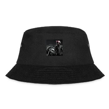 Motorcycle Pencil Drawing - Bucket Hat - black - Front - Lela (165cm)