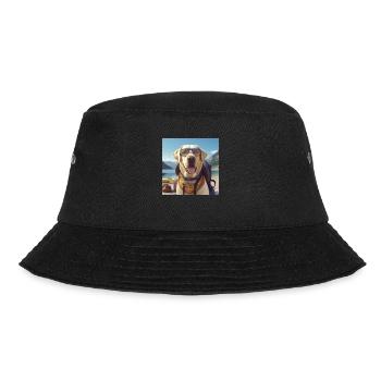 Labrador with sunglasses and backpack on vacation - Bucket Hat - black - Front - Lela (165cm)