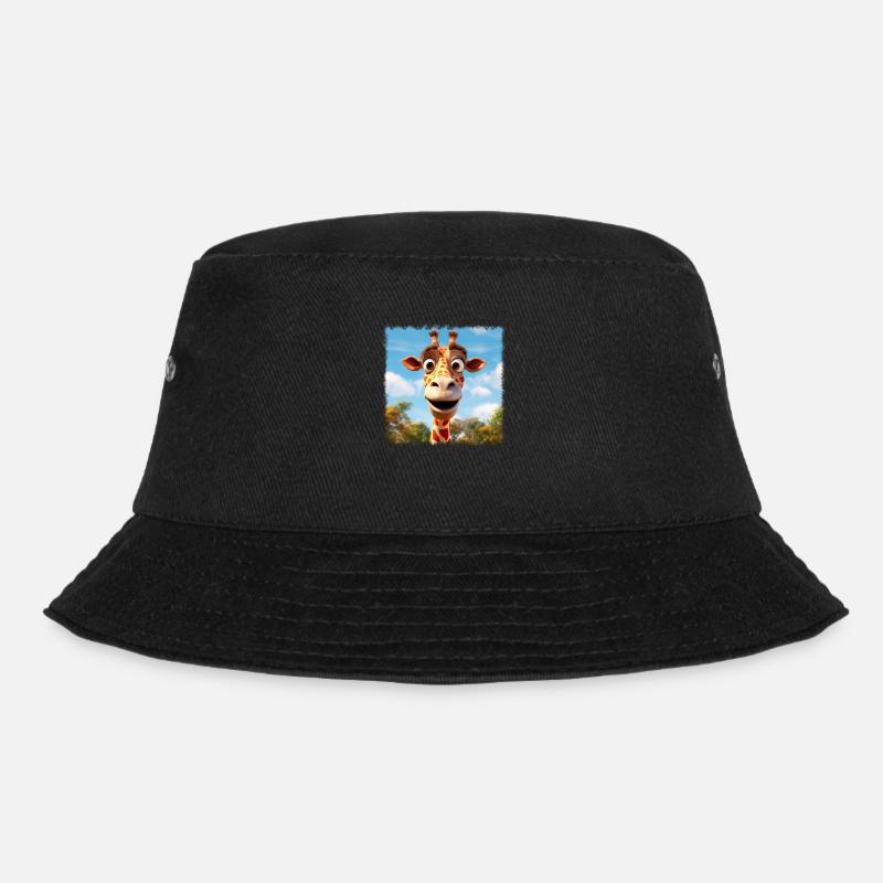Cute Giraffe - Bucket Hat - black