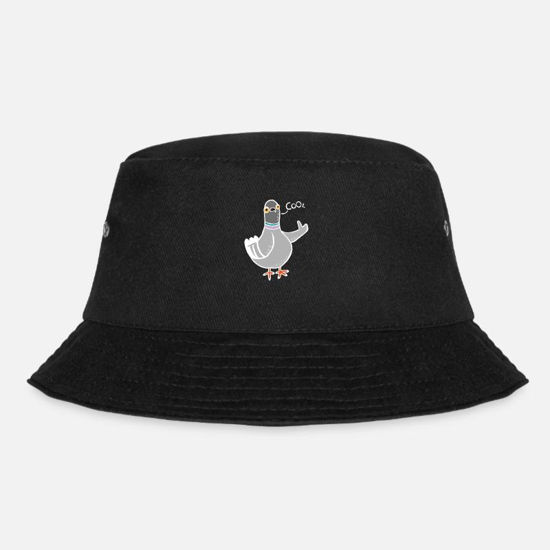 Coo / Cool Pigeon (Weiß) - Bucket Hat - Schwarz
