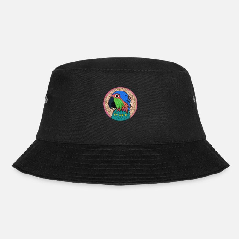 beautiful bright parrot | - Bucket Hat - black