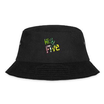 High Five Style Cool Hand Joke Saying Hit Trend - Bucket Hat - black - Front - Lela (165cm)