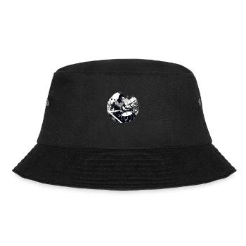 Rhythmus in Schwarz-Weiß - Bucket Hat - Schwarz - Vorne - Lela (165cm)