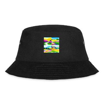 Verzaubernde Wiesen - Nachhaltige Kollektion - Bucket Hat - Schwarz - Vorne - Lela (165cm)