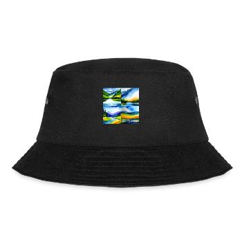 Sanfte Horizonte - Nachhaltige Kollektion - Bucket Hat - Schwarz - Vorne - Lela (165cm)