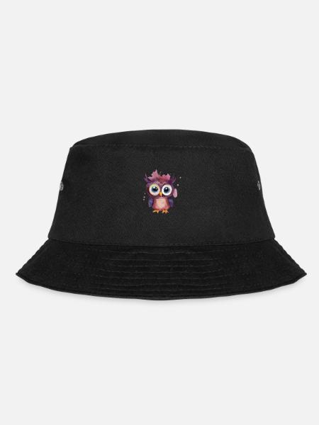 Kunsteule - Bucket Hat - Schwarz