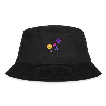 Schaltflächen mit Zeichen - Bucket Hat - Schwarz - Vorne - Lela (165cm)